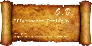 Offenbacher Dorián névjegykártya
